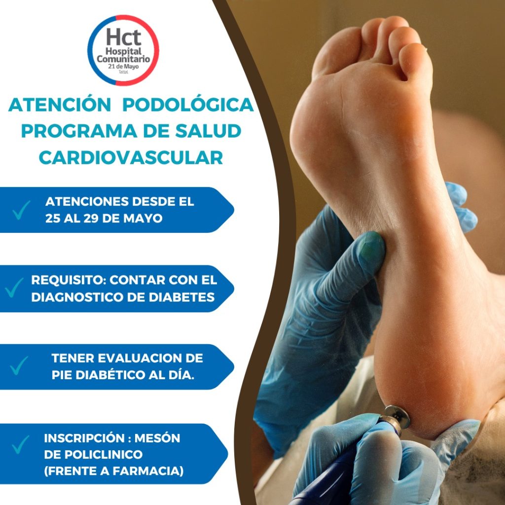 Atención de Podologia del 25 al 29 de Mayo
